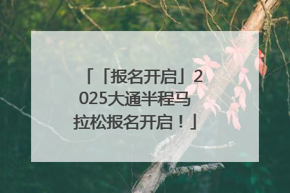 「报名开启」2025大通半程马拉松报名开启！