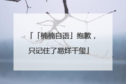 「楠楠自语」抱歉，只记住了易烊千玺