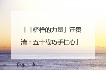 「榜样的力量」汪贵清：五十载巧手仁心