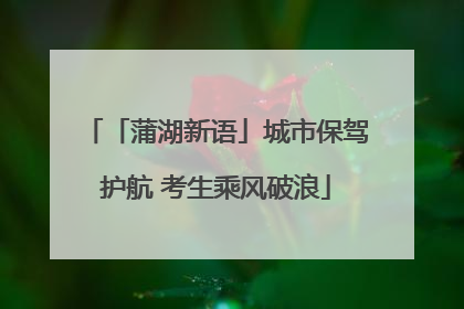 「蒲湖新语」城市保驾护航 考生乘风破浪