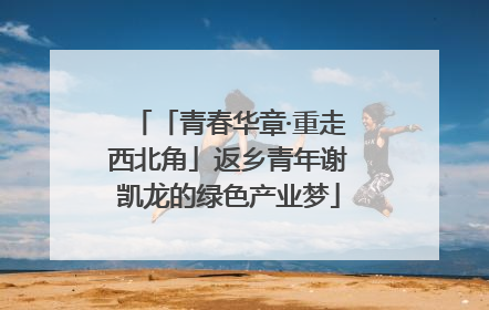 「青春华章·重走西北角」返乡青年谢凯龙的绿色产业梦
