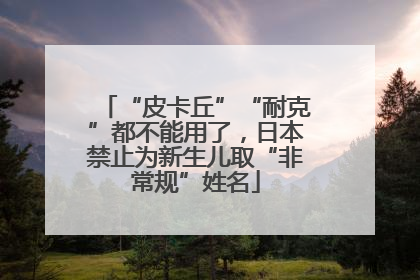 “皮卡丘”“耐克”都不能用了，日本禁止为新生儿取“非常规”姓名