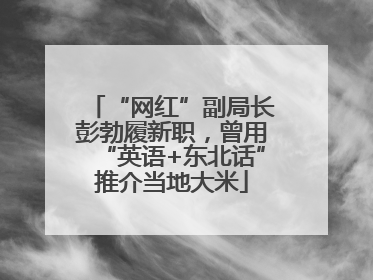 “网红”副局长彭勃履新职，曾用“英语+东北话”推介当地大米
