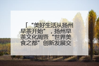 “美好生活从扬州早茶开始”，扬州早茶文化周暨“世界美食之都”创新发展交流活动启幕