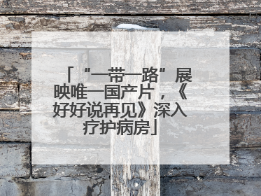 “一带一路”展映唯一国产片，《好好说再见》深入疗护病房