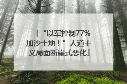 “以军控制77%加沙土地！”人道主义局面断崖式恶化