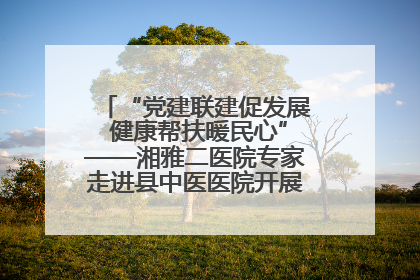 “党建联建促发展 健康帮扶暖民心”——湘雅二医院专家走进县中医医院开展健康帮扶活动