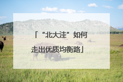 “北大洼”如何走出优质均衡路