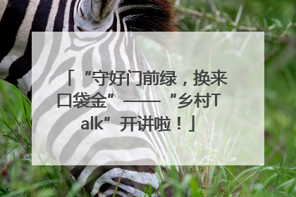 “守好门前绿，换来口袋金”——“乡村Talk”开讲啦！