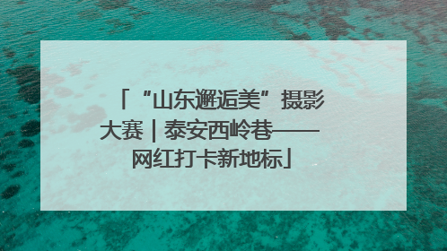 “山东邂逅美”摄影大赛｜泰安西岭巷——网红打卡新地标