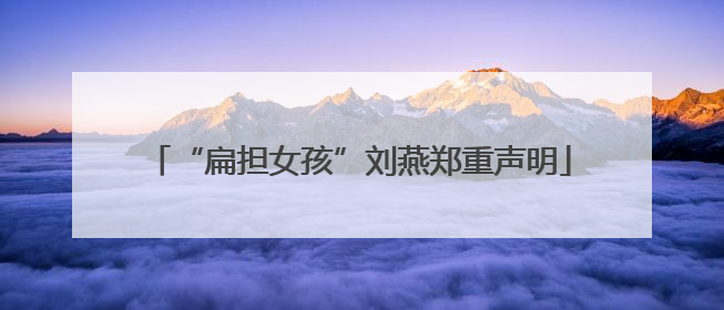 “扁担女孩”刘燕郑重声明
