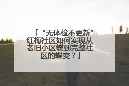 “无体检不更新”红梅社区如何实现从老旧小区蝶到完整社区的蝶变？