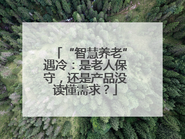 “智慧养老”遇冷：是老人保守，还是产品没读懂需求？