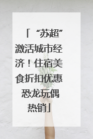 “苏超”激活城市经济！住宿美食折扣优惠 恐龙玩偶热销