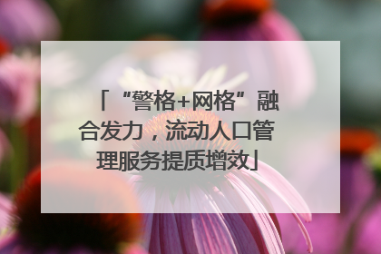 “警格+网格”融合发力，流动人口管理服务提质增效