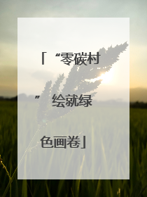 “零碳村” 绘就绿色画卷