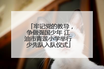 牢记党的教导，争做强国少年 江油市青莲小学举行少先队入队仪式