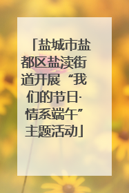 盐城市盐都区盐渎街道开展“我们的节日·情系端午”主题活动