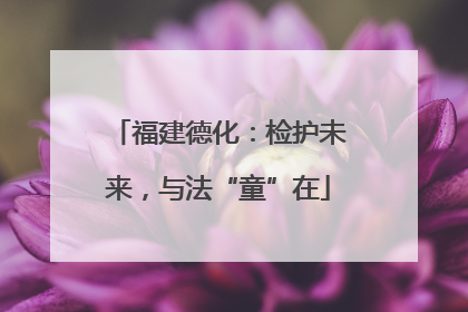 福建德化：检护未来，与法“童”在