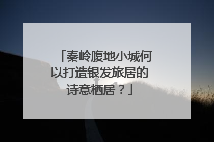 秦岭腹地小城何以打造银发旅居的诗意栖居？