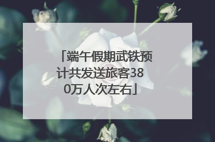 端午假期武铁预计共发送旅客380万人次左右