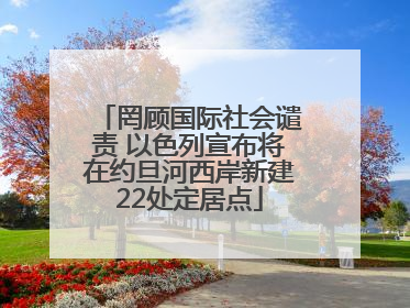 罔顾国际社会谴责 以色列宣布将在约旦河西岸新建22处定居点