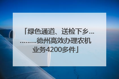 绿色通道、送检下乡…………德州高效办理农机业务4200多件