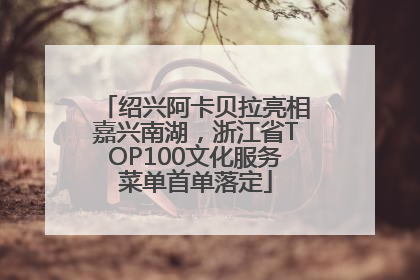 绍兴阿卡贝拉亮相嘉兴南湖，浙江省TOP100文化服务菜单首单落定