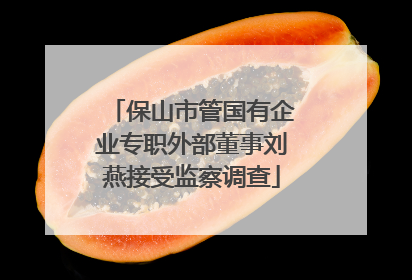 保山市管国有企业专职外部董事刘燕接受监察调查