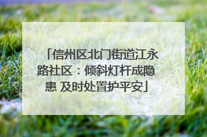 信州区北门街道江永路社区：倾斜灯杆成隐患 及时处置护平安
