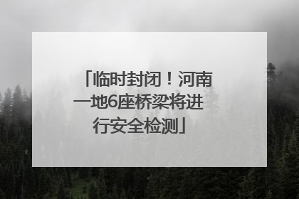 临时封闭！河南一地6座桥梁将进行安全检测