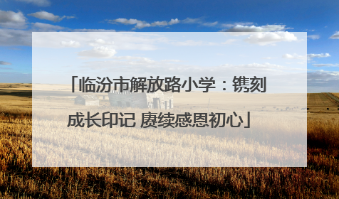 临汾市解放路小学：镌刻成长印记 赓续感恩初心