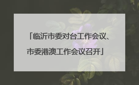 临沂市委对台工作会议、市委港澳工作会议召开