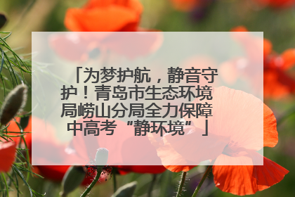 为梦护航，静音守护！青岛市生态环境局崂山分局全力保障中高考“静环境”
