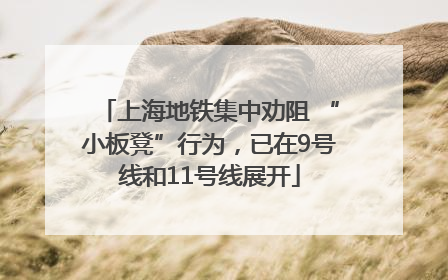 上海地铁集中劝阻 “小板凳”行为，已在9号线和11号线展开