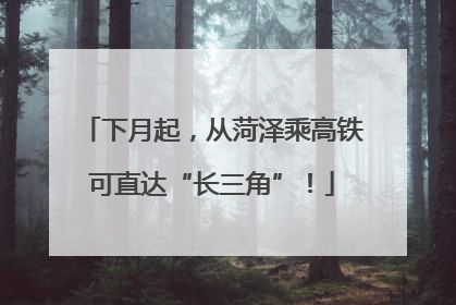 下月起，从菏泽乘高铁可直达“长三角”！
