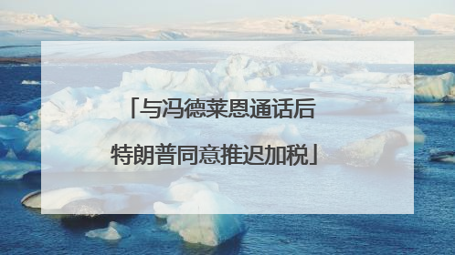 与冯德莱恩通话后 特朗普同意推迟加税