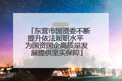 东营市国资委不断提升依法履职水平 为国资国企高质量发展提供坚实保障