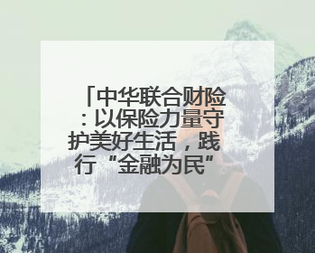 中华联合财险：以保险力量守护美好生活，践行“金融为民”初心