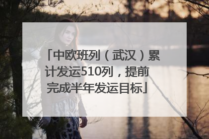 中欧班列（武汉）累计发运510列，提前完成半年发运目标