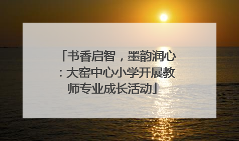 书香启智，墨韵润心：大窑中心小学开展教师专业成长活动