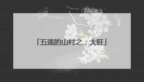 五莲的山村之：大旺