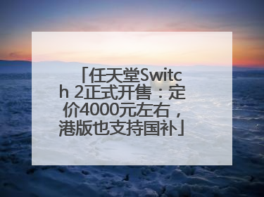 任天堂Switch 2正式开售：定价4000元左右，港版也支持国补