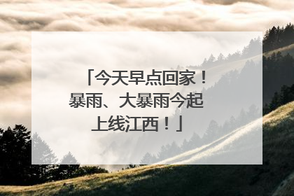 今天早点回家！暴雨、大暴雨今起上线江西！