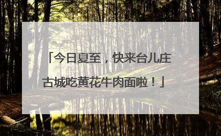 今日夏至，快来台儿庄古城吃黄花牛肉面啦！