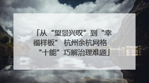 从“望景兴叹”到“幸福样板” 杭州余杭网格“十能”巧解治理难题