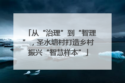 从“治理”到“智理”，圣水塘村打造乡村振兴“智慧样本”