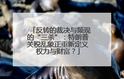 反转的裁决与频现的“三杀”：特朗普关税乱象正重新定义权力与财富？