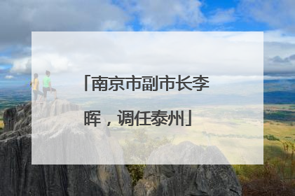 南京市副市长李晖，调任泰州