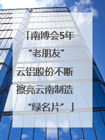 南博会5年“老朋友” 云铝股份不断擦亮云南制造“绿名片”